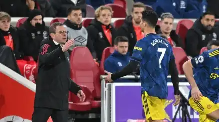 Manchester United, tiene banco la reazione di Cristiano Ronaldo dopo il cambio