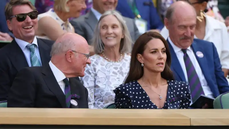 Presenze reali sugli spalti: qui la Duchessa di Cambridge, spesso vista a Wimbledon degli ultimi giorni