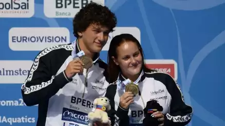 Chiara Pellacani e Matteo Santoro, tuffi di bronzo