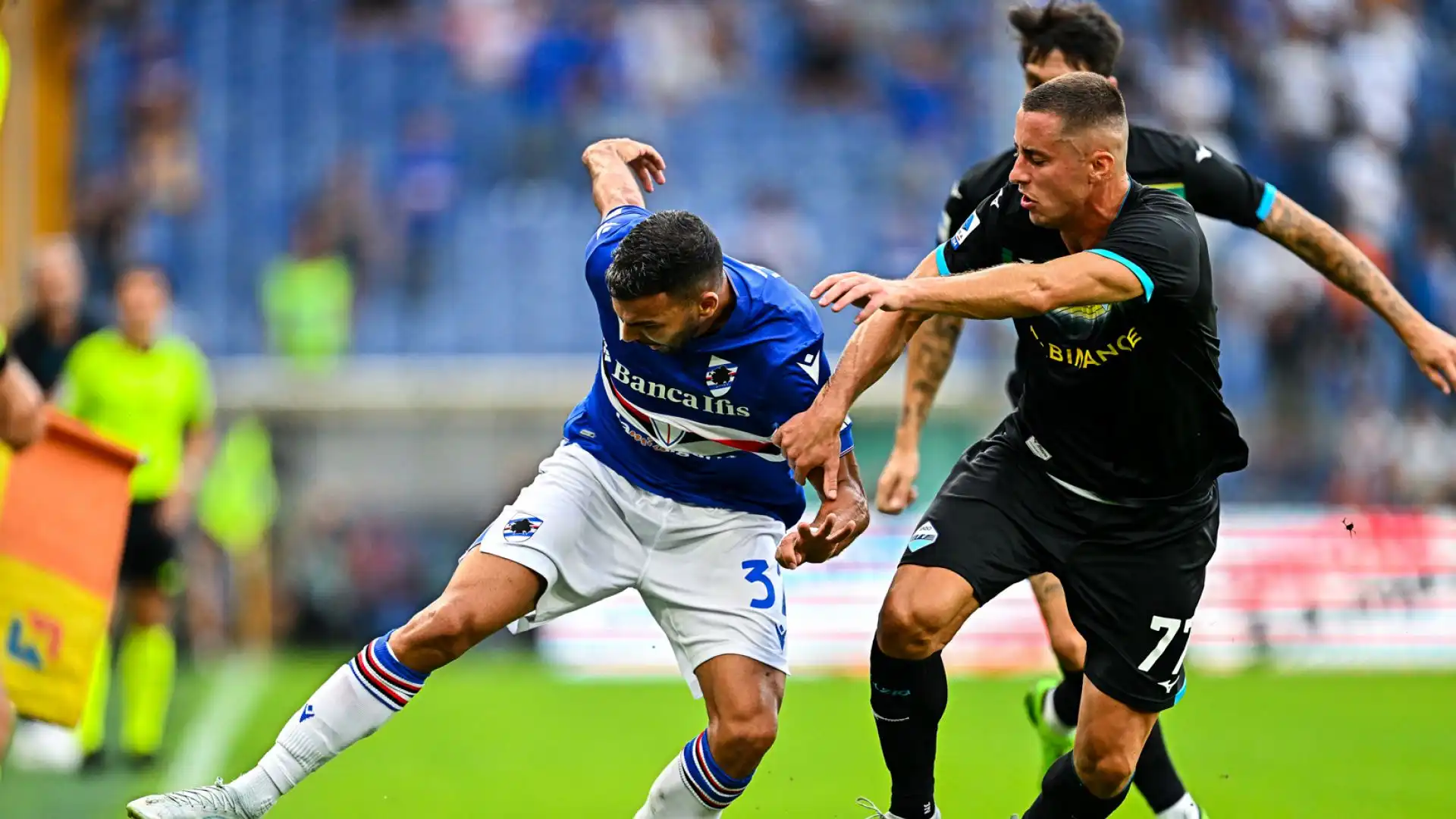 Samp-Lazio 1-1: al gol di Immobile nel primo tempo ha replicato Gabbiadini al 92', Sarri a 8 punti