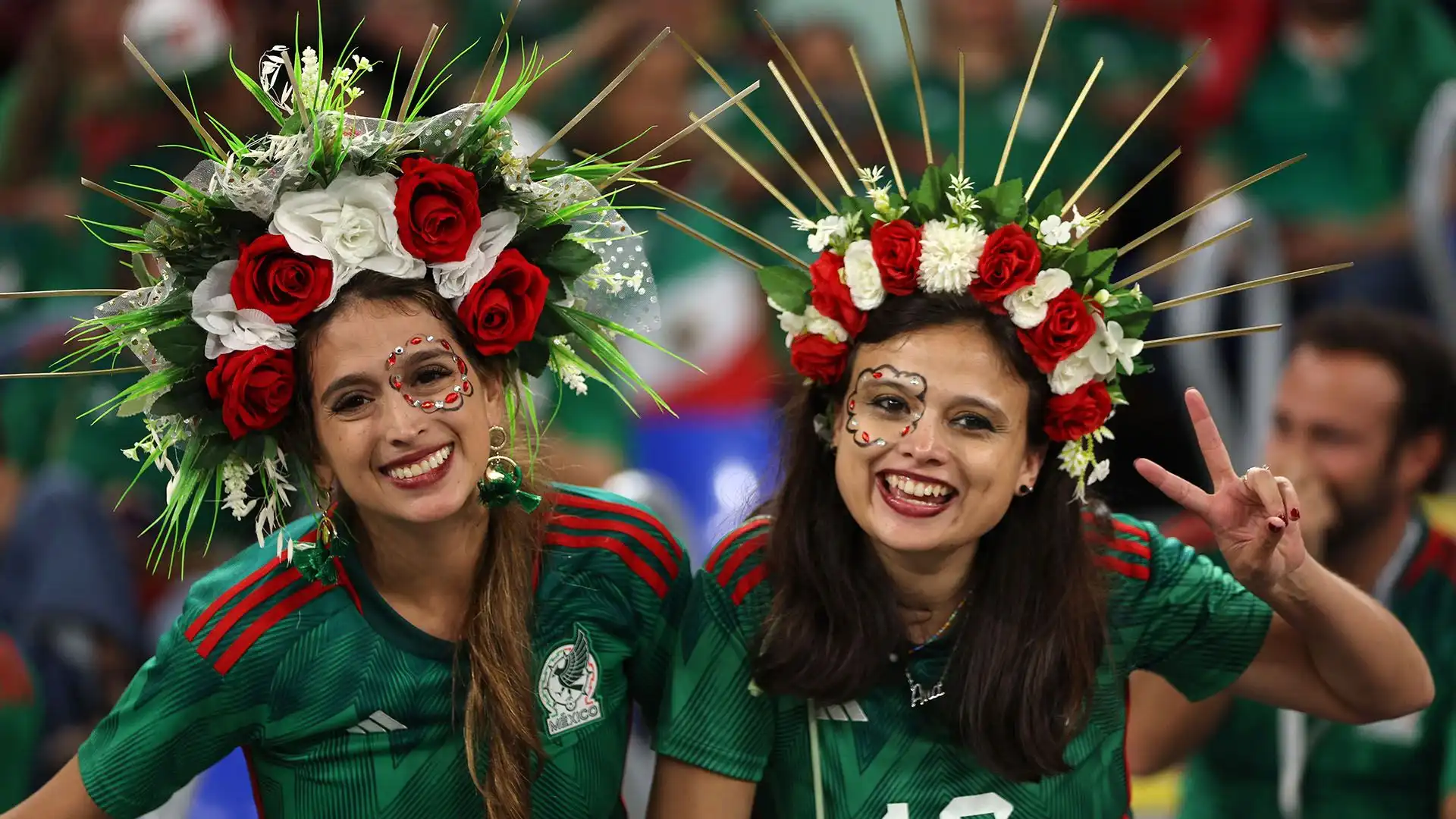 Tifosi messicani esultano allo stadio
