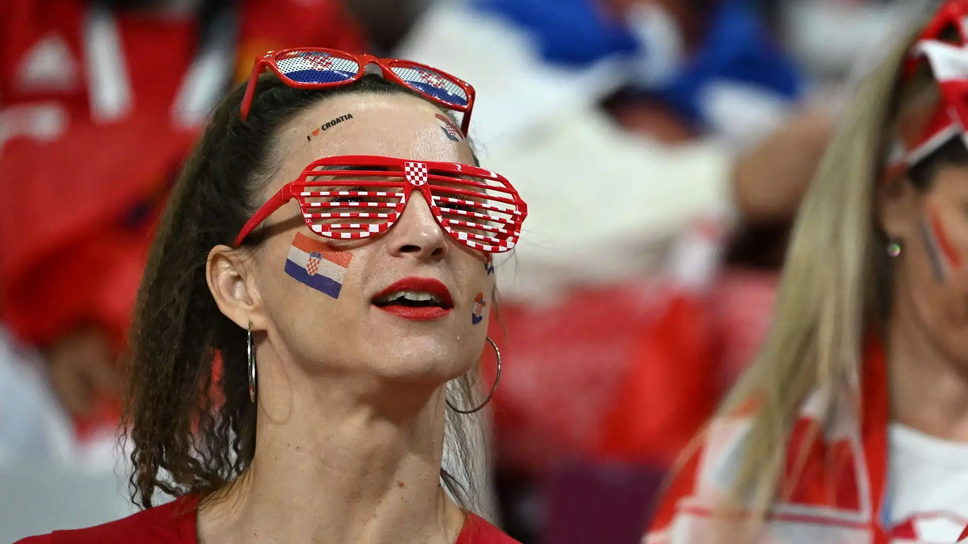 Una tifosa croata durante la partita Croazia-Canada