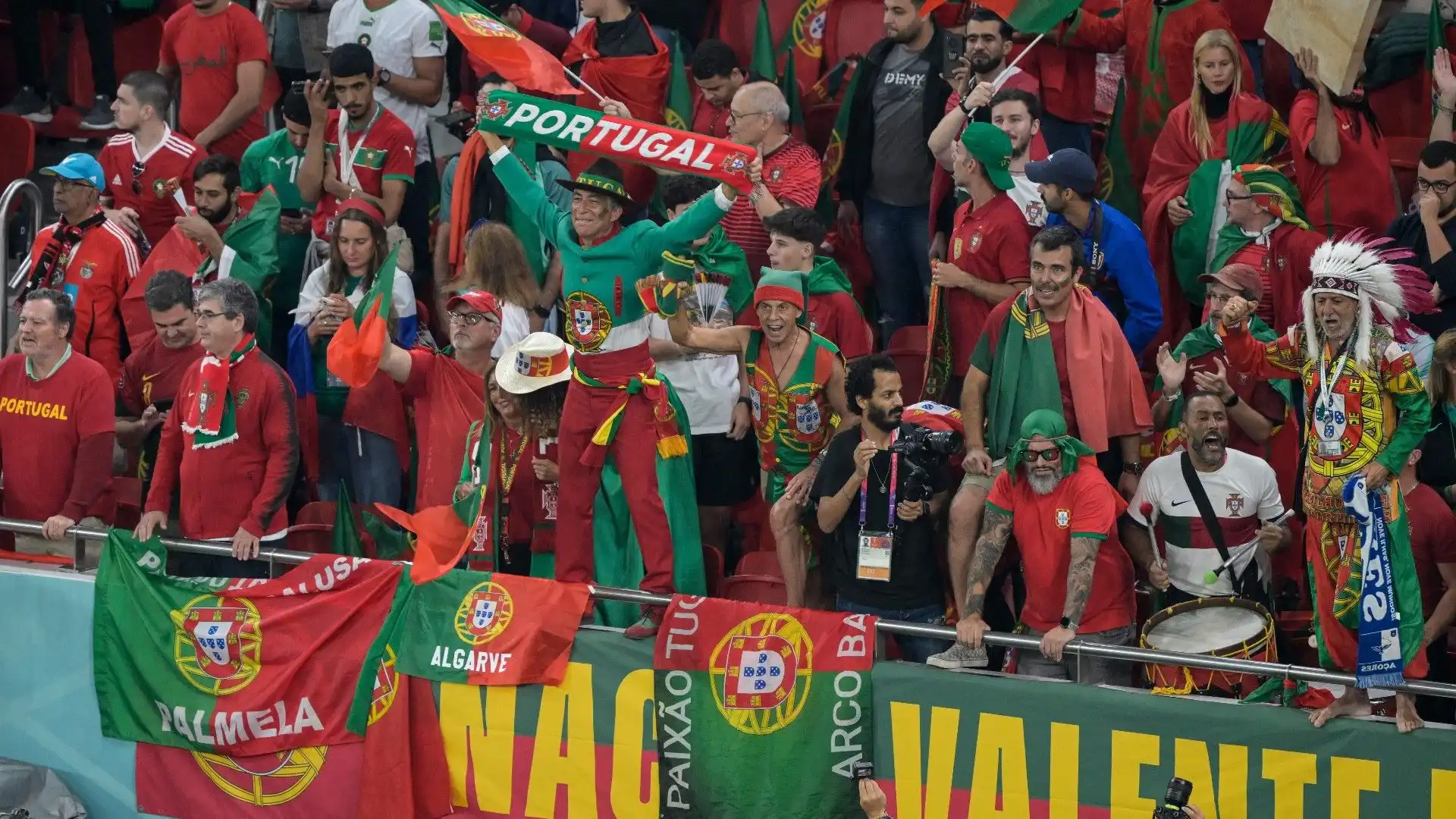 Ecco il settore dei supporter portoghesi
