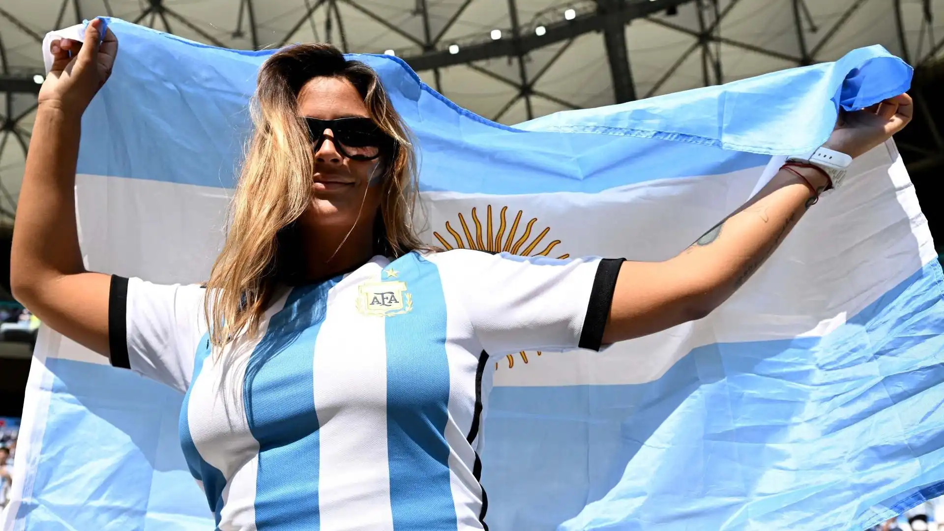 Una tifosa argentina