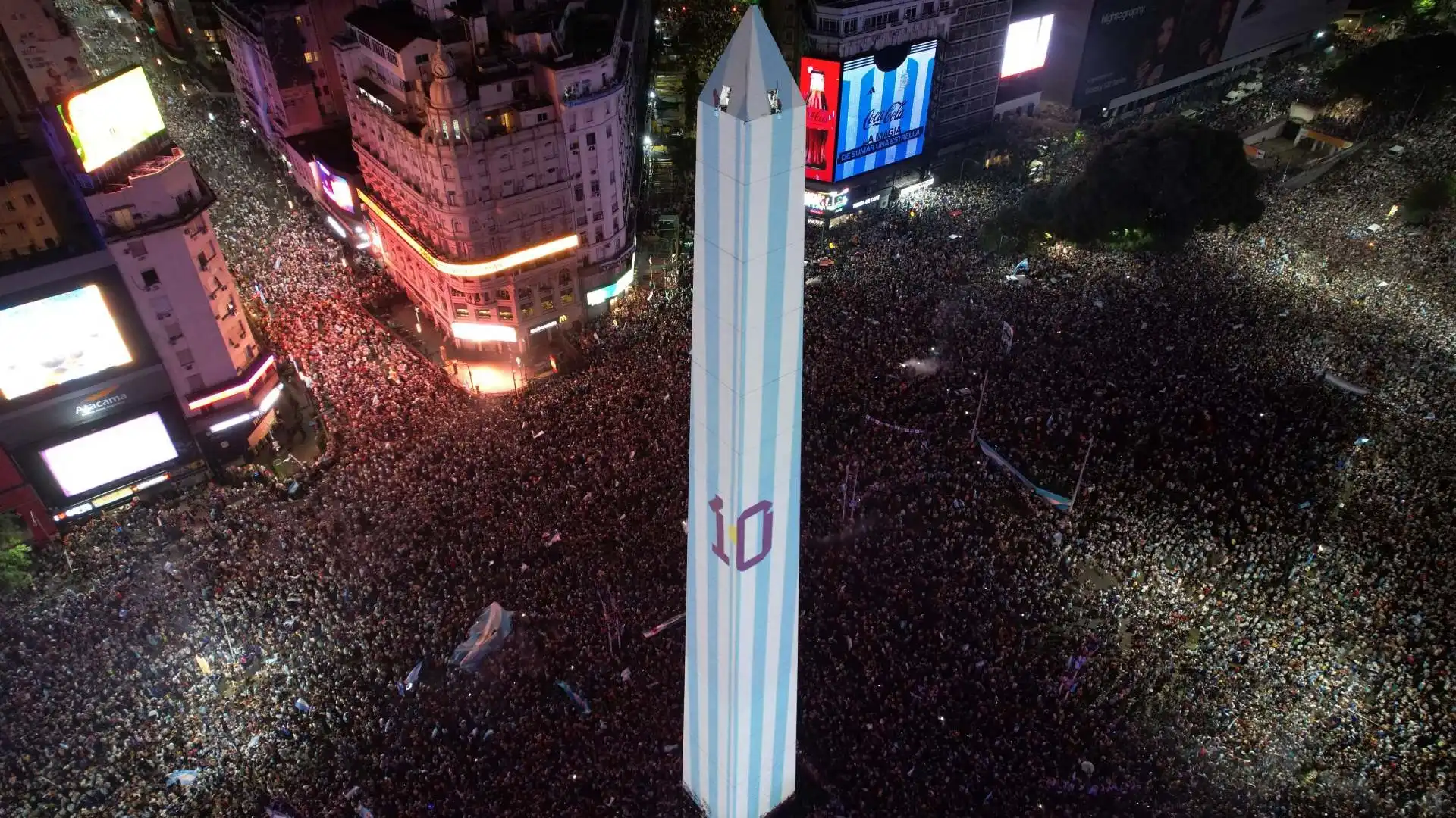 Sull'obelisco il più celebrato è stato, ovviamente, Leo Messi