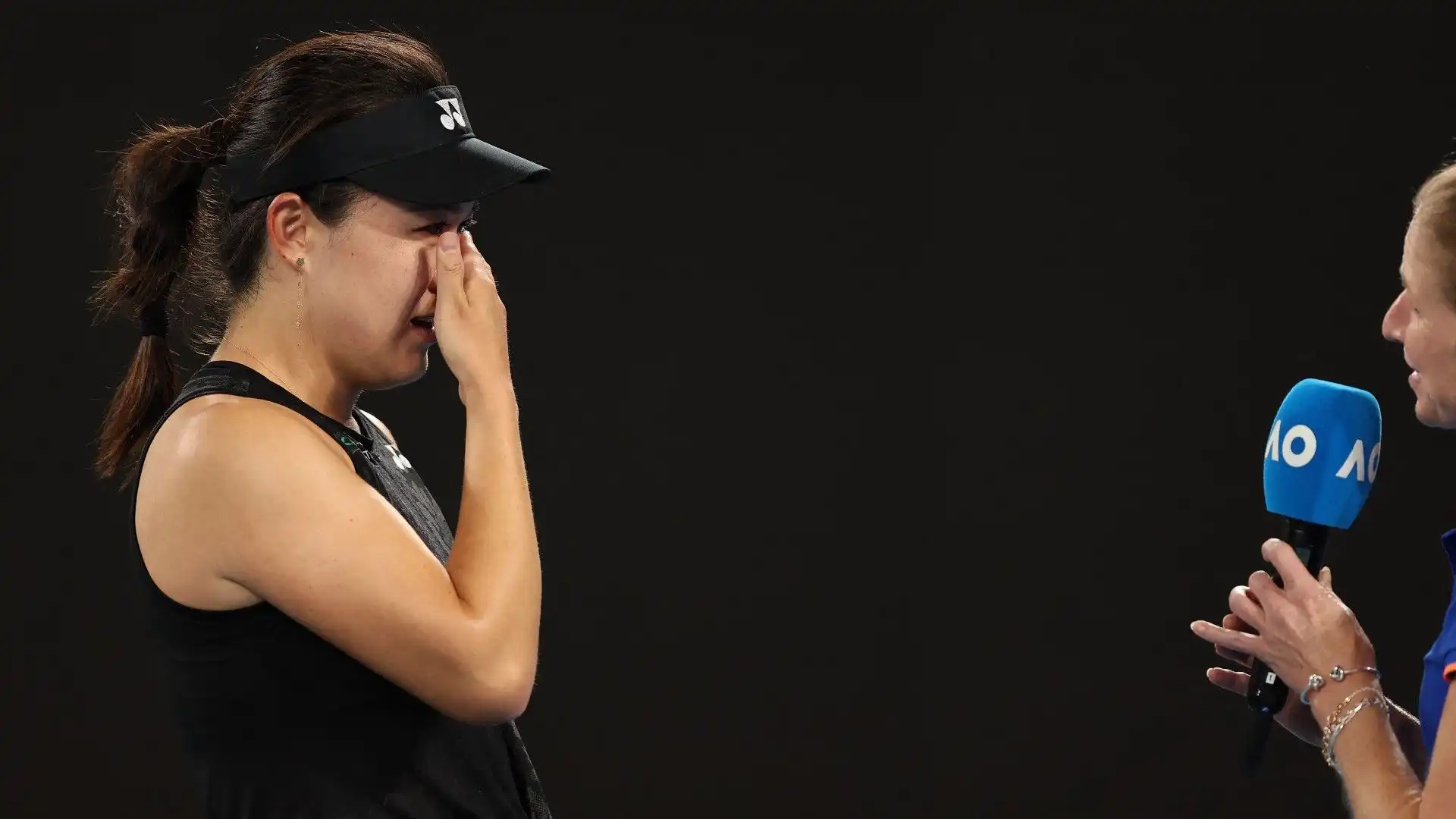 Durante l'intervista dopo il match, Zhu Lin è scoppiata in lacrime