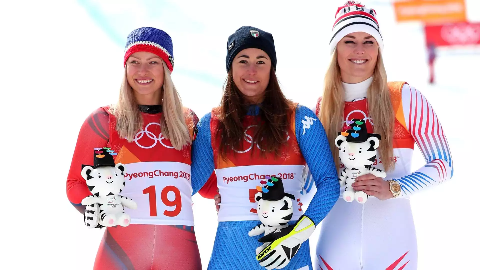 Nella vittoria dell'oro olimpico del 2018, Sofia Goggia ha preceduto la norvegese Ragnhild Mowinckel, terza la statunitense Lindsey Vonn