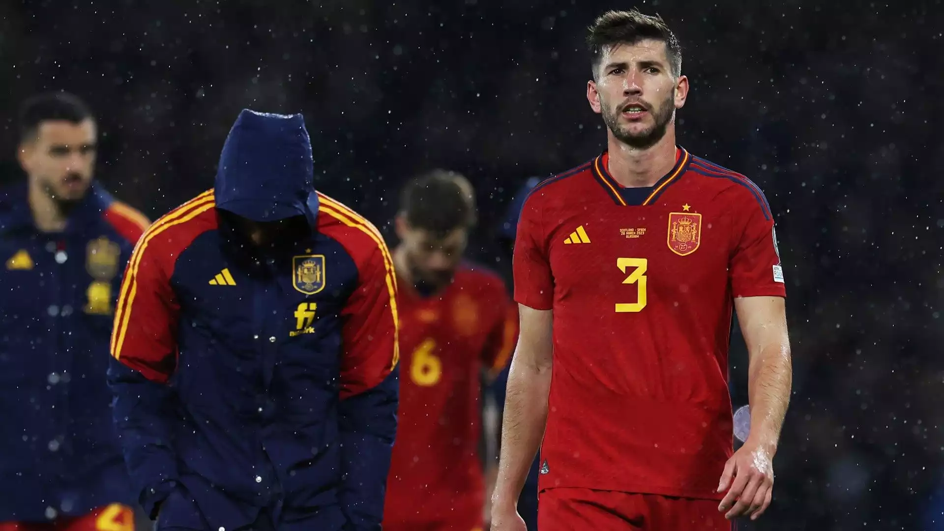 I calciatori spagnoli erano decisamente tristi a fine partita