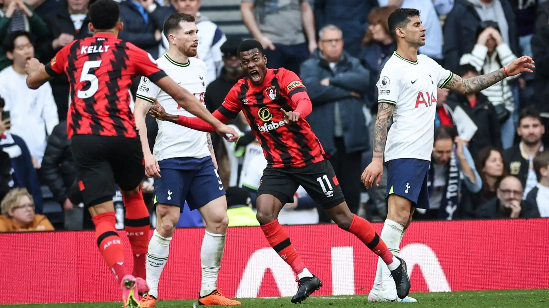 Il terzo gol del Bournemouth è stato segnato all'ultimo minuto di recupero, una vera beffa per il Tottenham