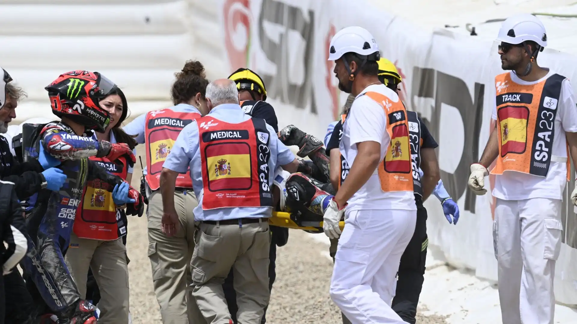 Nuovo incidente al primo giro del Gran Premio di Spagna di MotoGp