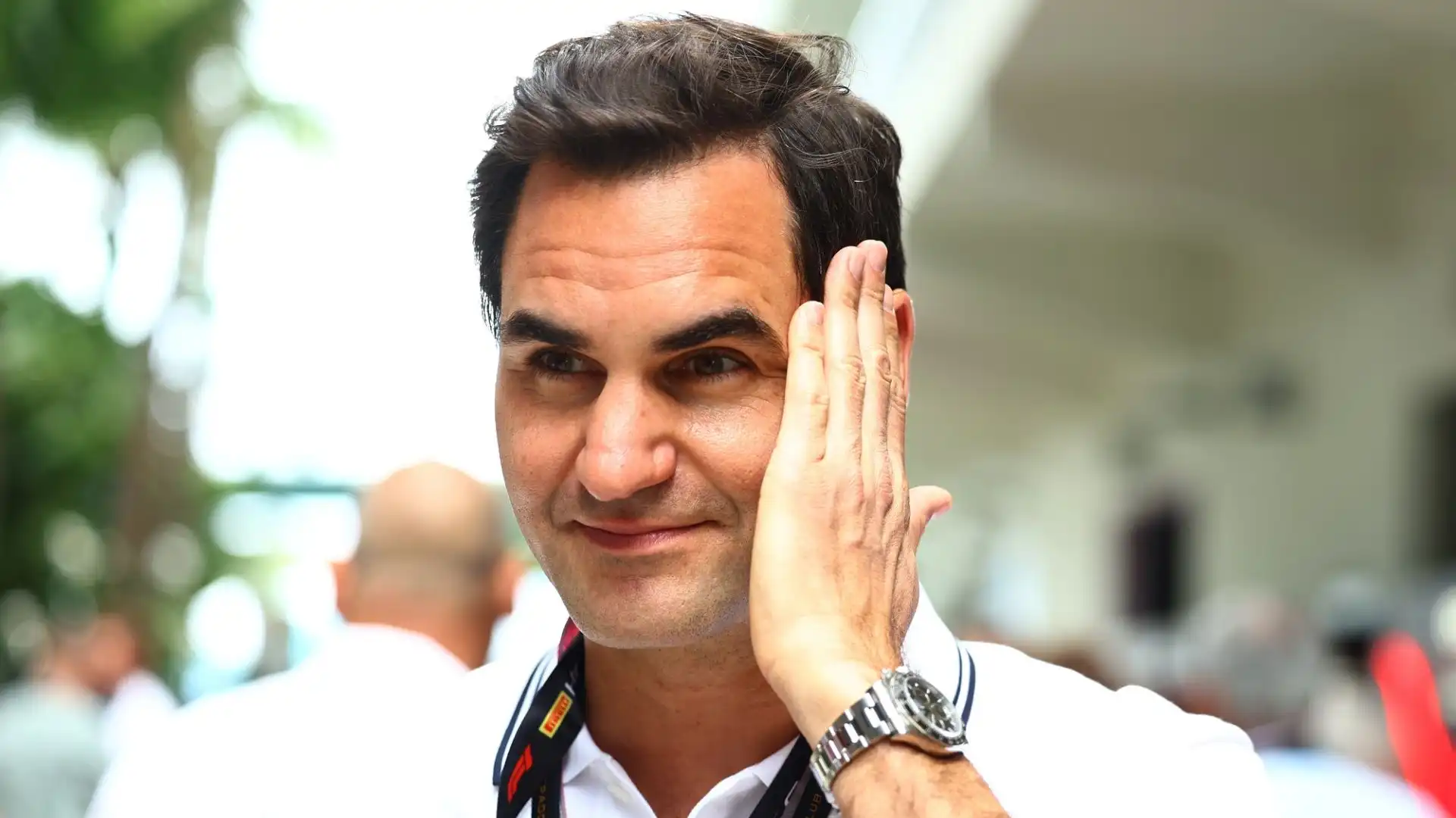 Stelle dello spettacolo e dello sport accorrono ad assistere al Gran Premio di Miami. Nella foto, l'ex tennista Roger Federer