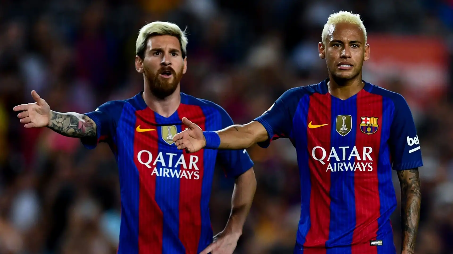 Messi nel 2016 con Neymar