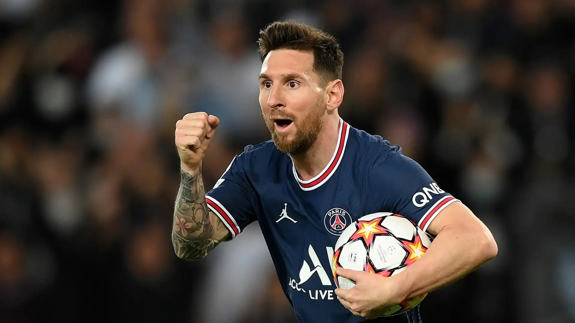 Messi con la maglia del PSG nel 2021