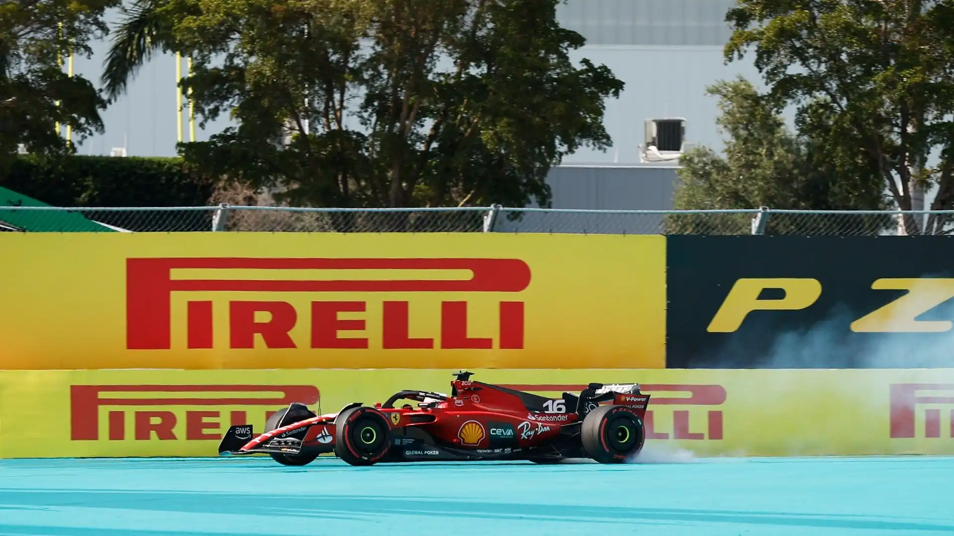 Il pilota monegasco della Ferrari è andato a sbattere contro il muro durante le qualifiche del Gran Premio di Miami