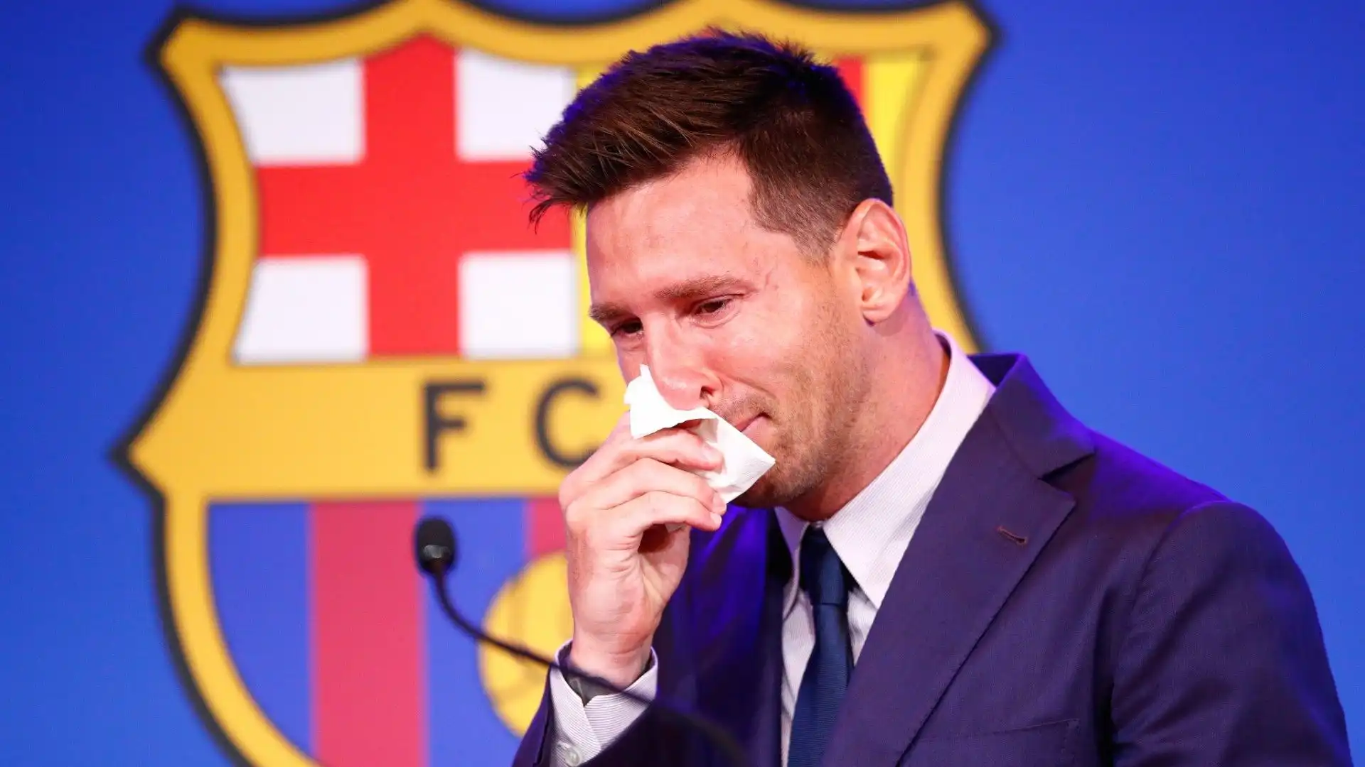 Leo Messi aveva salutato il Barcellona con una commovente conferenza stampa l'8 agosto 2021