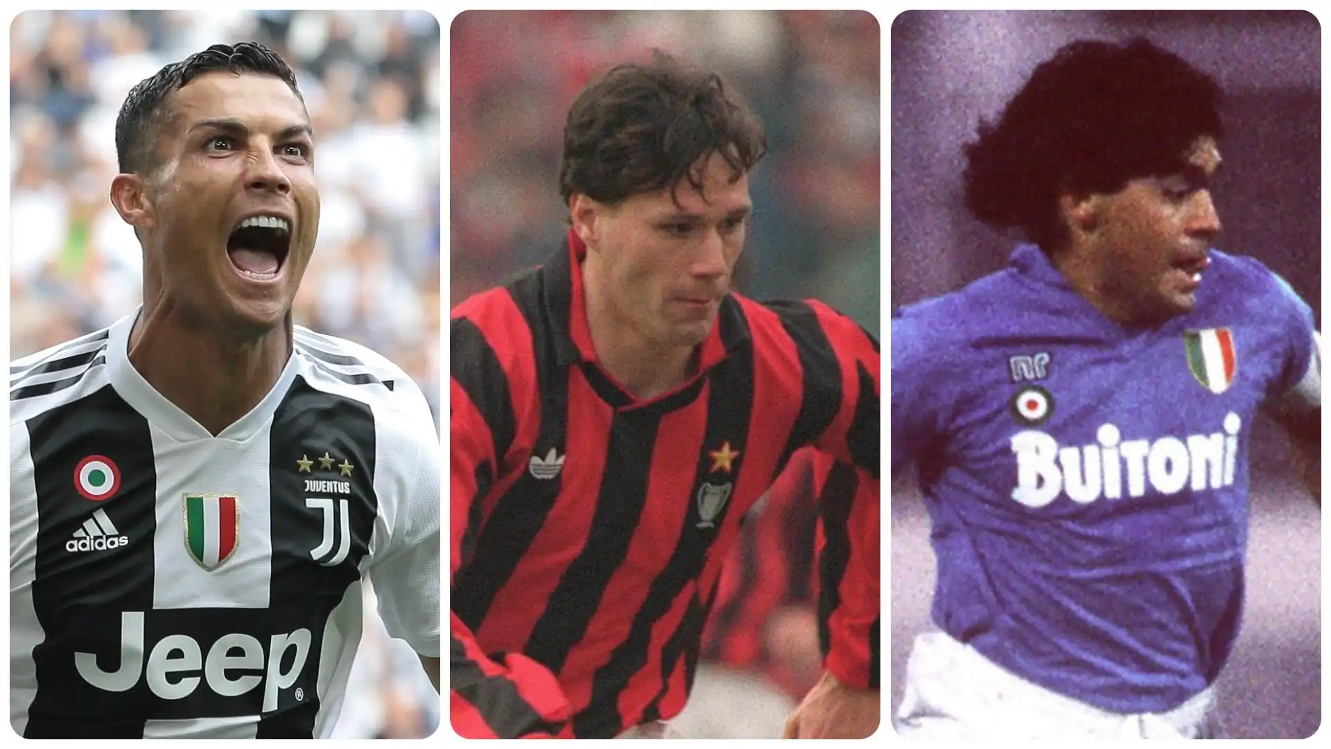 I 10 migliori calciatori nella storia della Serie A. Immagini. Fonte: ChatGPT