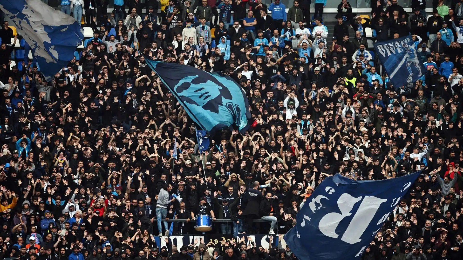 Allo stadio erano presenti tantissimi tifosi del Napoli