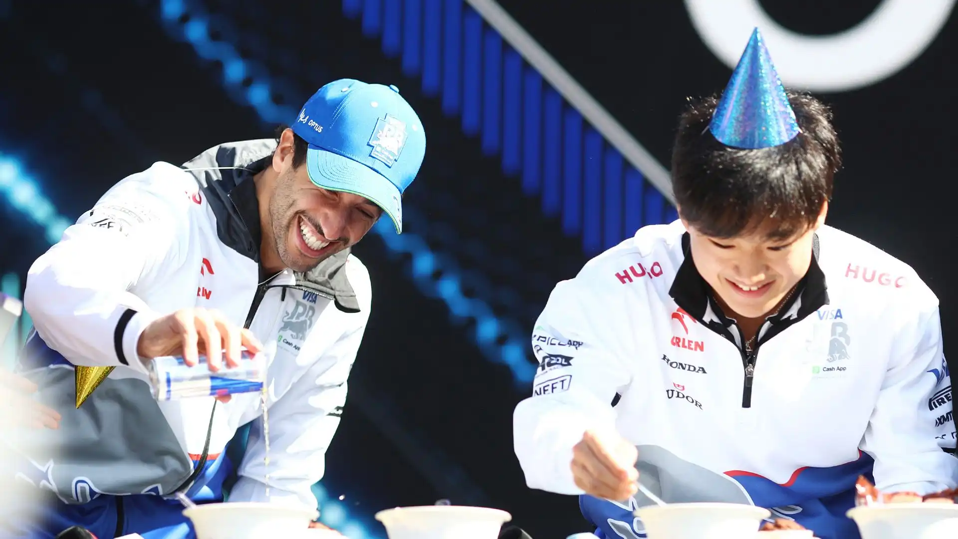 Tra i più scatenati Ricciardo e Tsunoda