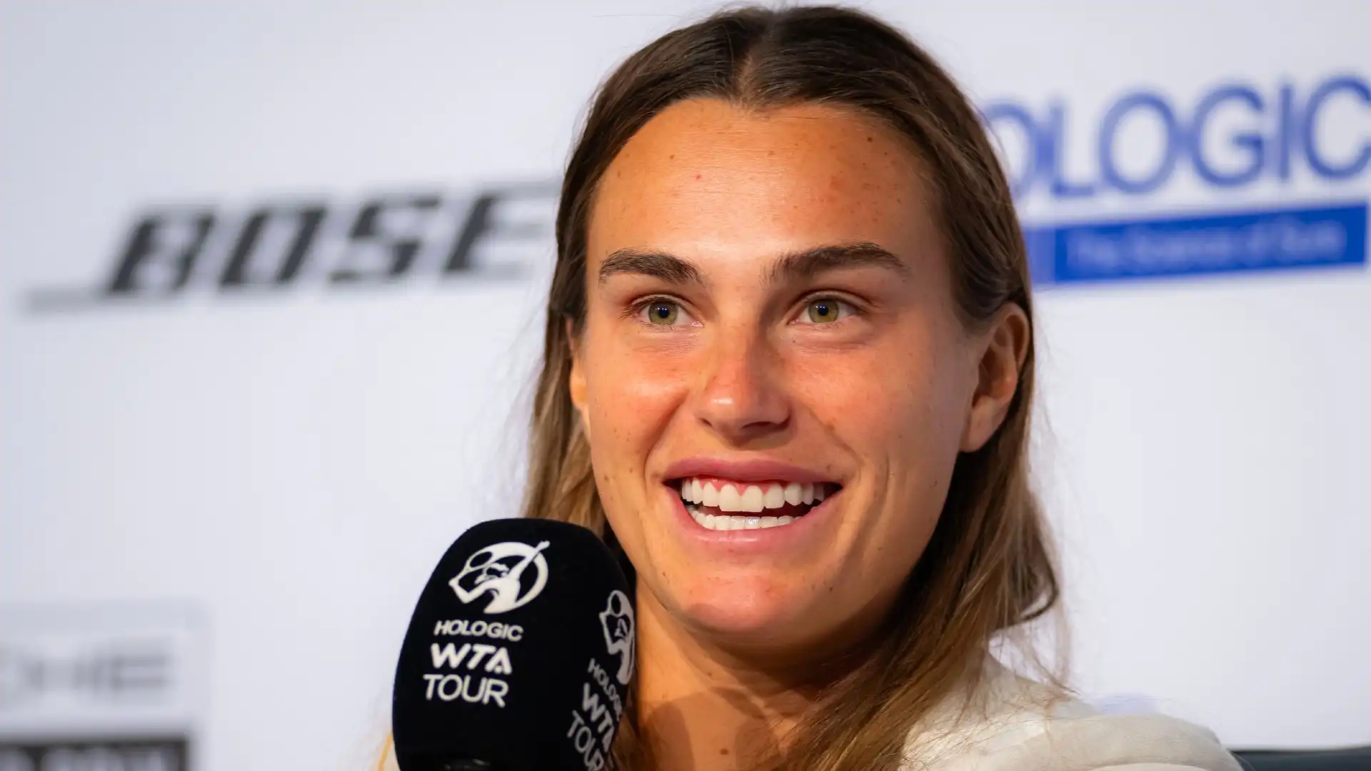 Ora la campionessa bielorussa sembra avere ritrovato il sorriso