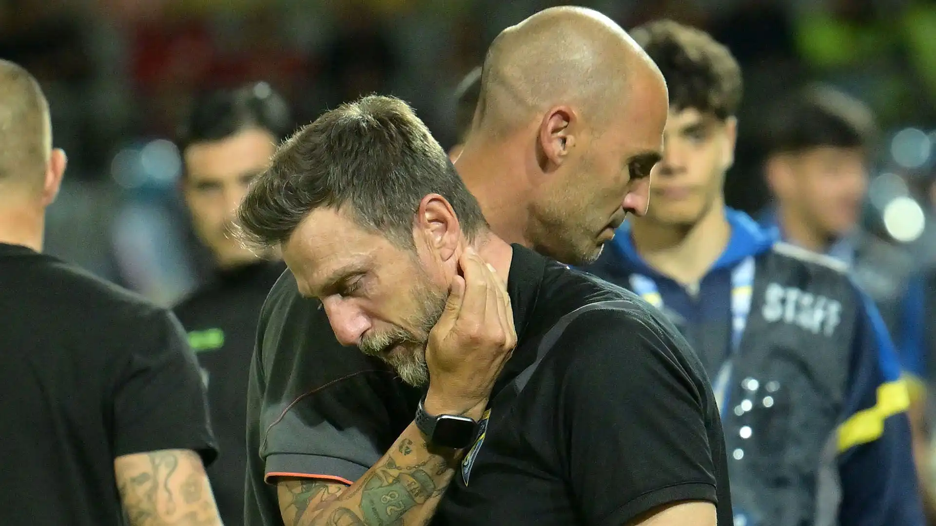 Eusebio Di Francesco inconsolabile dopo la retrocessione del Frosinone