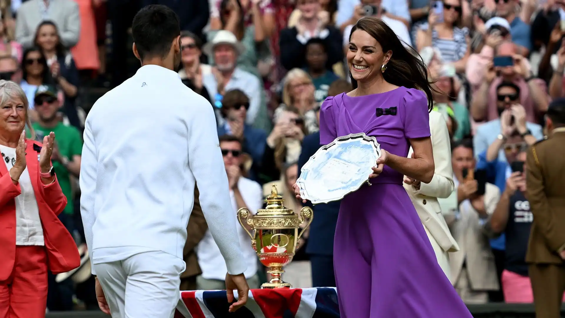 Kate ha consolato il finalista sconfitta, Novak Djokovic.