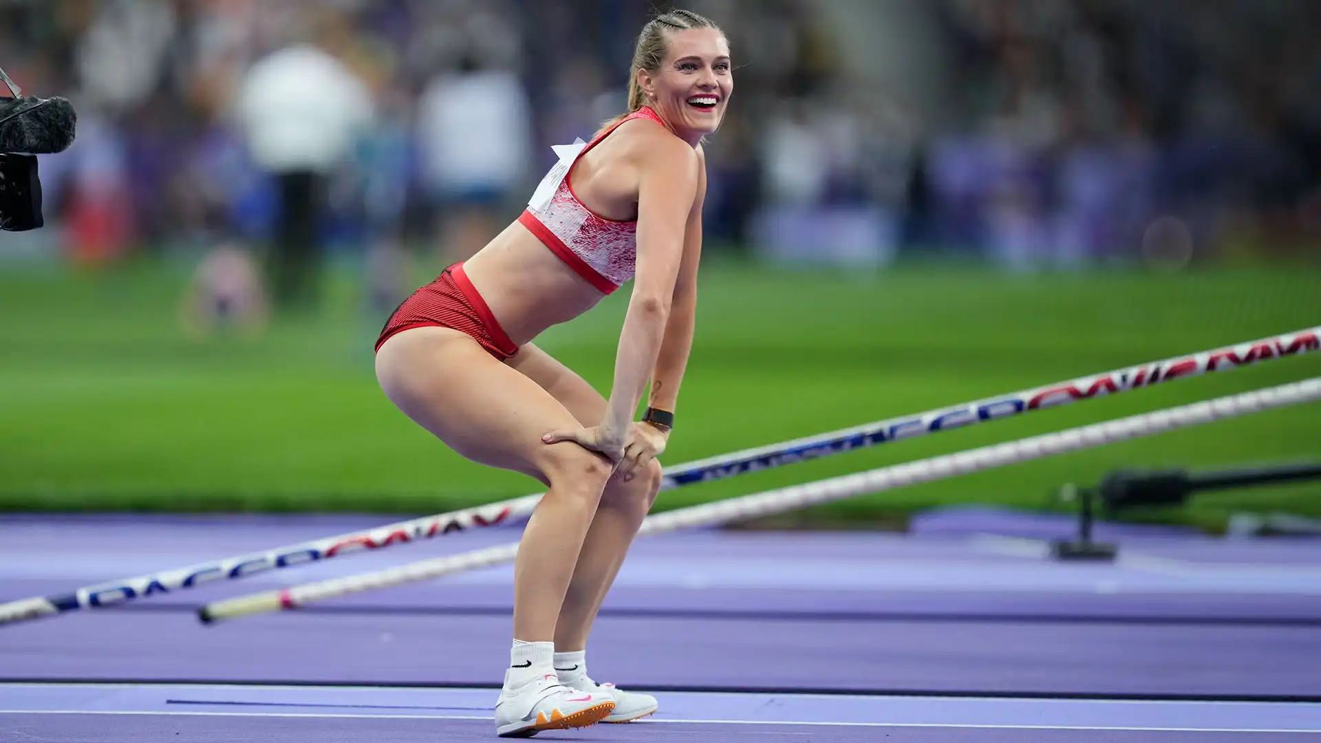 Dopo la vittoria si è scatenata in un balletto che ha divertito il pubblico