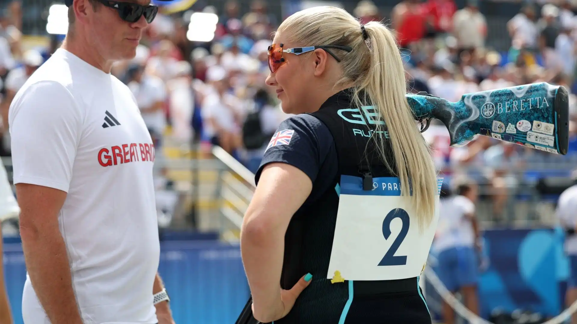 Amber Rutter si è dovuta accontentare della medaglia d'argento nella finale di tiro al piattello femminile