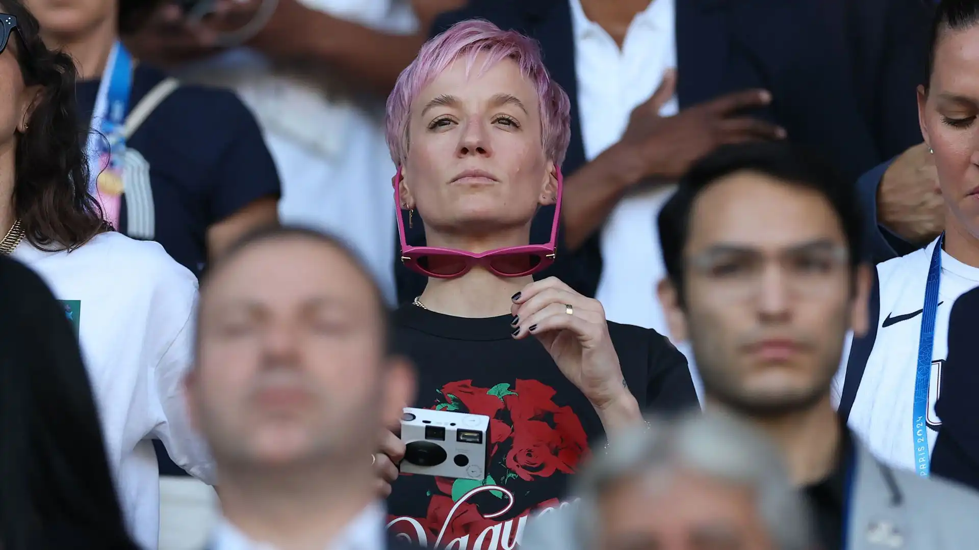 Rapinoe ha seguito dalla tribuna la sfida tra Stati Uniti e Brasile