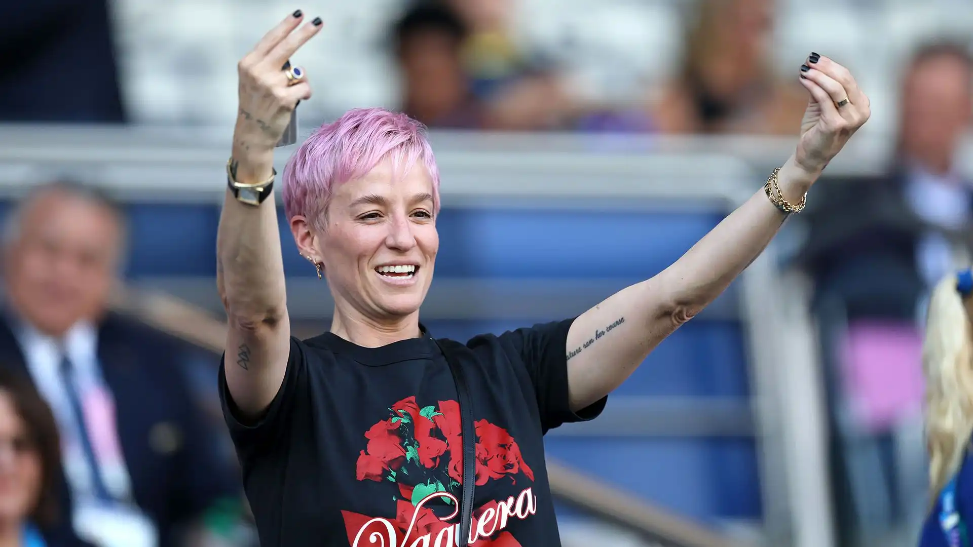 Rapinoe era in compagnia di altre leggende del calcio femminile statunitense come Heath e Krieger