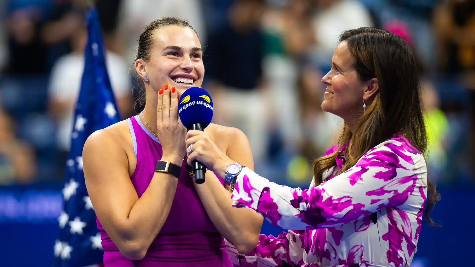 La tennista bielorussa si è commossa al termine del match