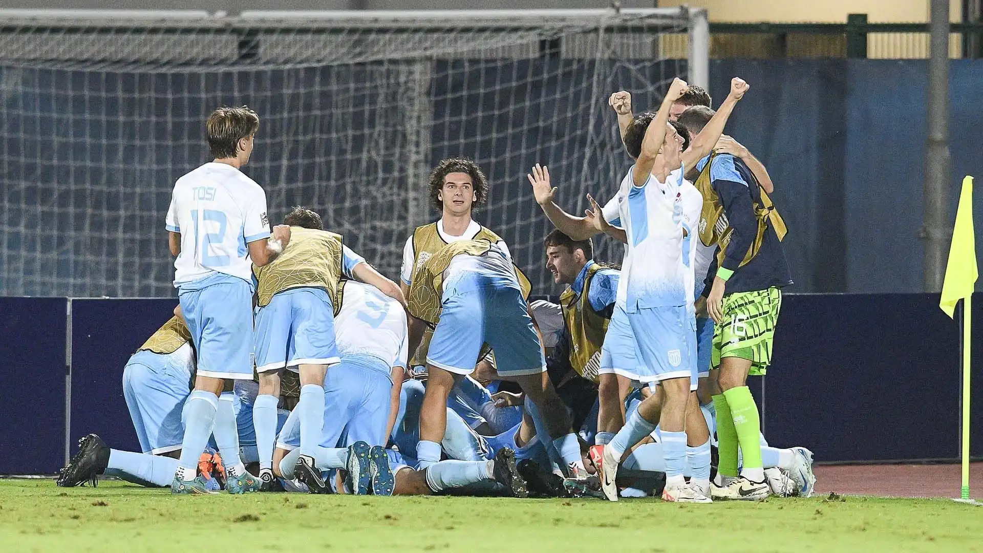 C'è anche un clamoroso palo per San Marino (foto FSGC)