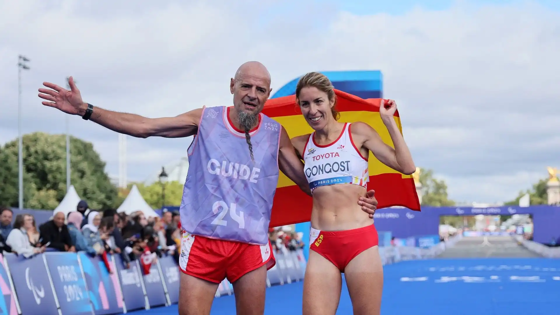 Mia Carol Bruguera, la sua guida, ha avuto i crampi proprio nel finale della maratona