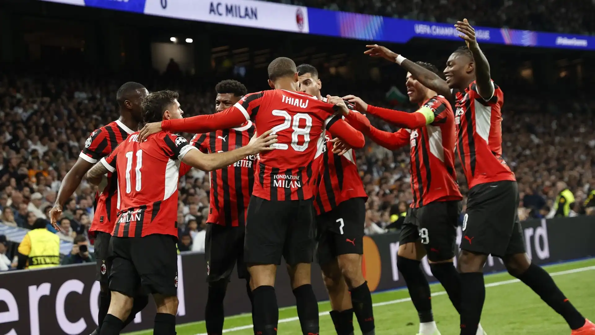 Il Milan ha battuto per 3-1 il Real Madrid, dominando la partita al Bernabeu