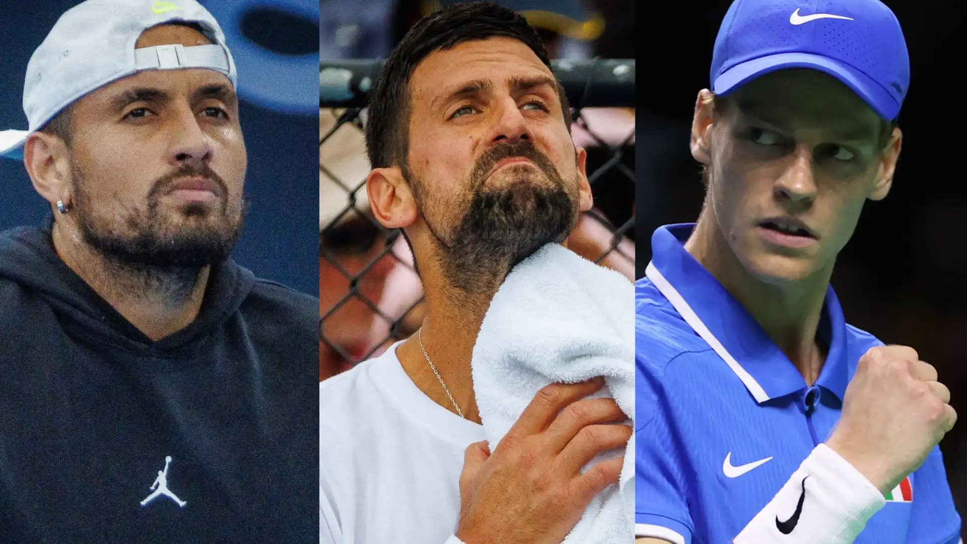 Novak Djokovic si intromette tra Nick Kyrgios e Jannik Sinner. E si schiera