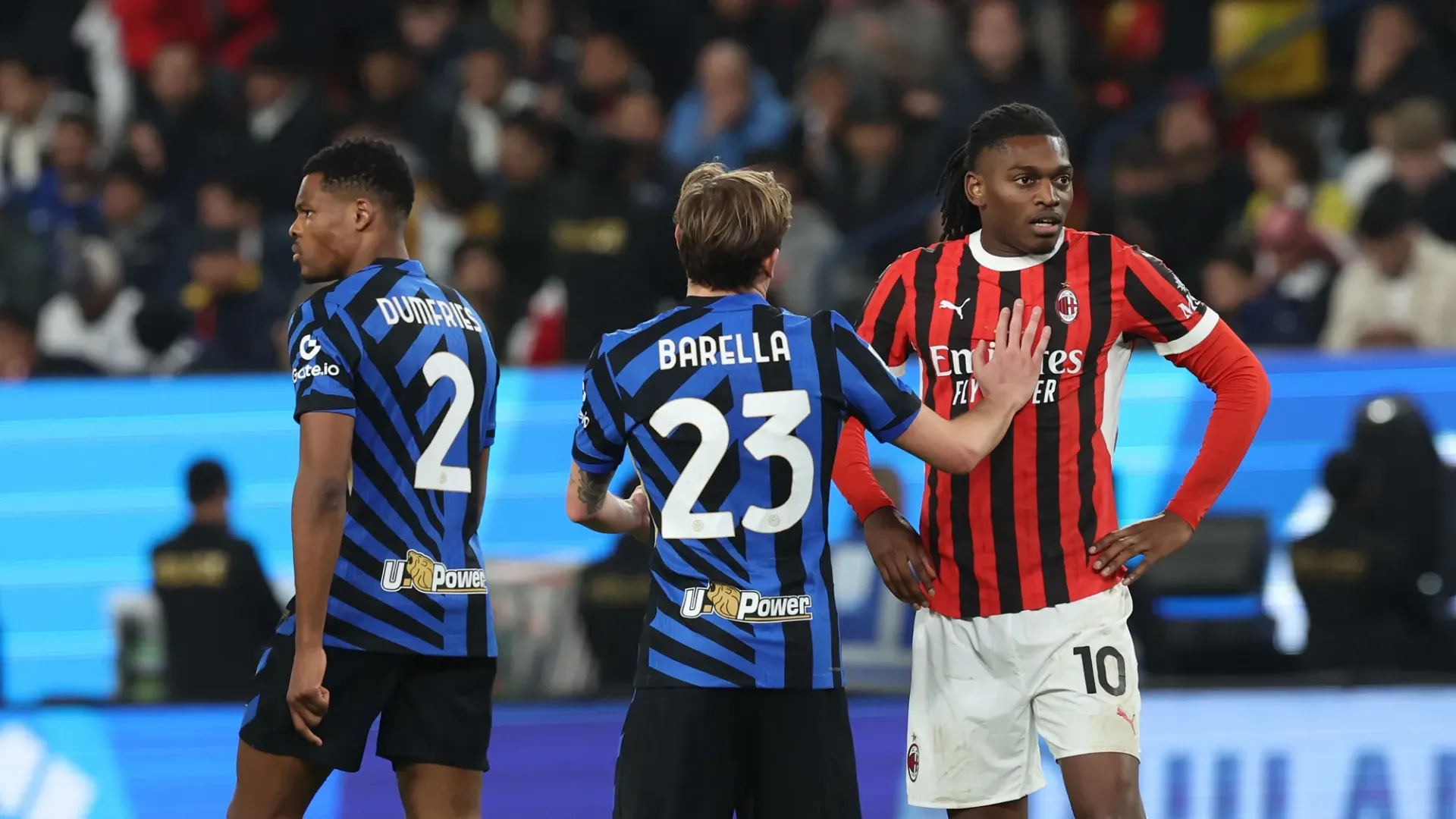 Barella ha auto un duro confronto con Rafael Leao in campo