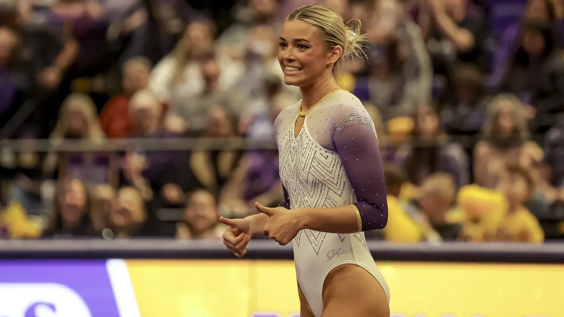 Una serata emozionante per Livvy Dunne, che a fine anno lascerà la ginnastica agonistica