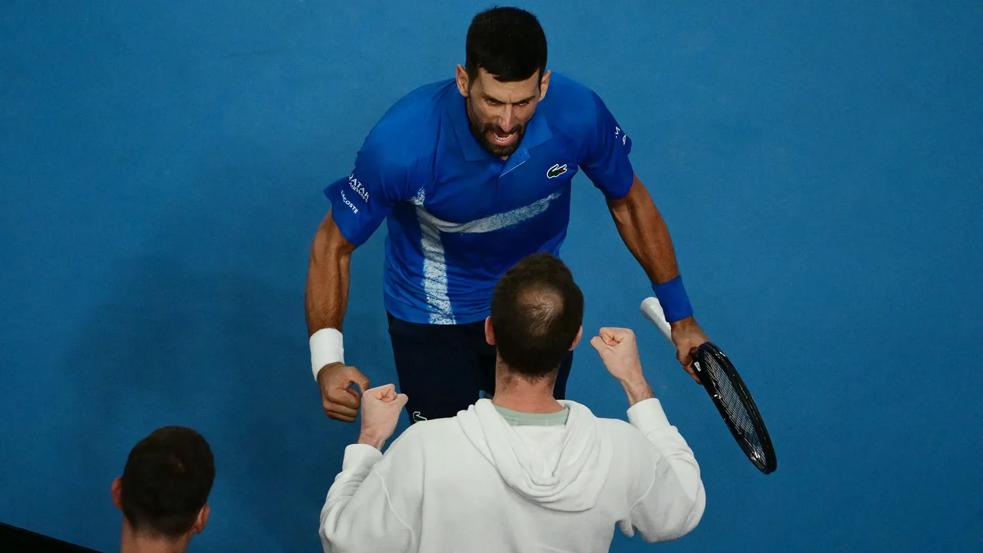 Più volte nel corso del match Djokovic si è rivolto a Murray, per suggerimenti o anche solo uno sguardo di sostegno