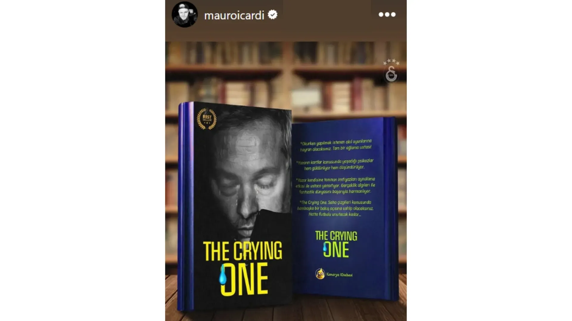 Mauro Icardi ha postato un finto libro intitolato "The Criyng One"