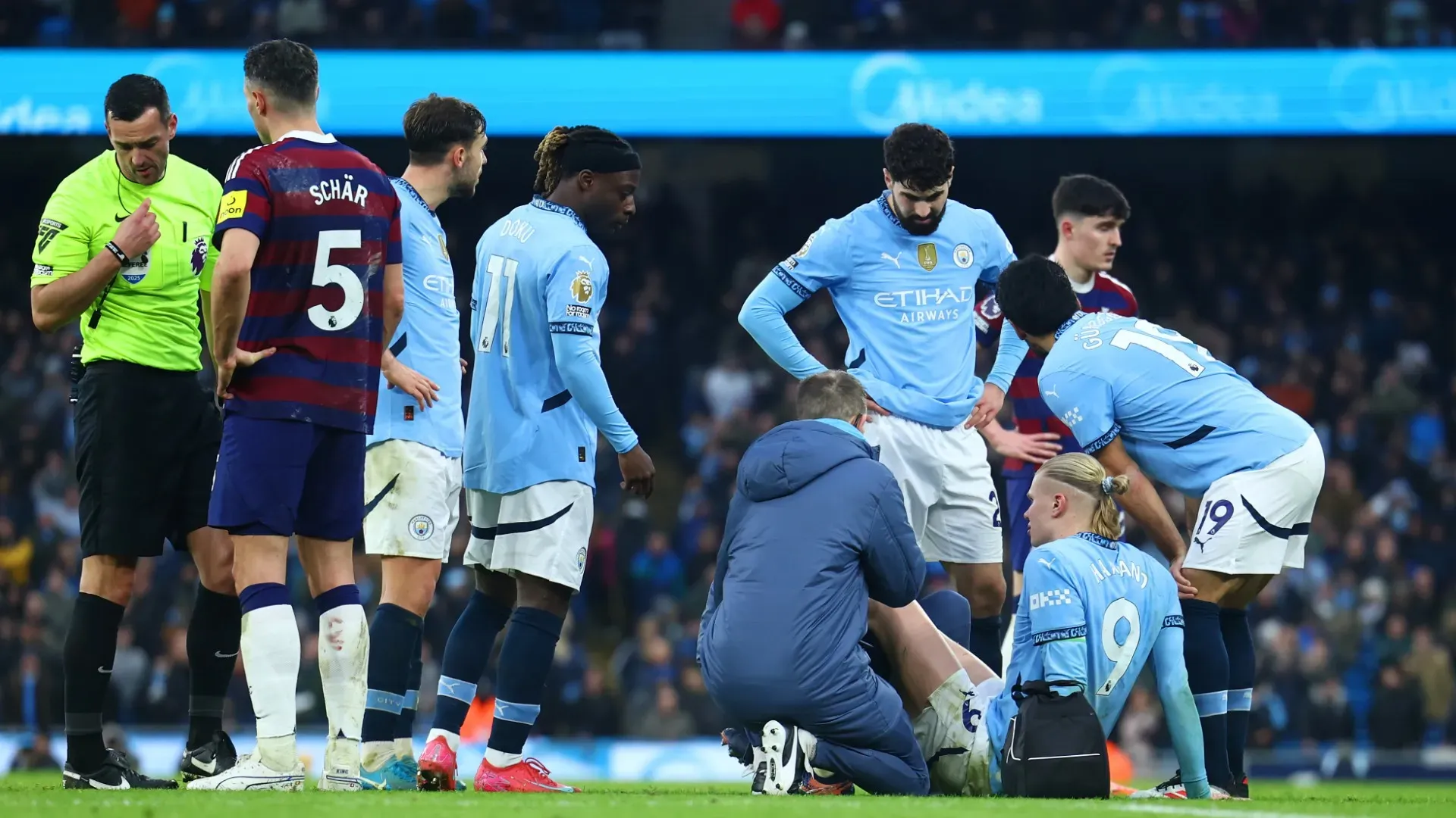 L'attaccante è stato costretto al cambio negli ultimi minuti del match contro il Newcastle