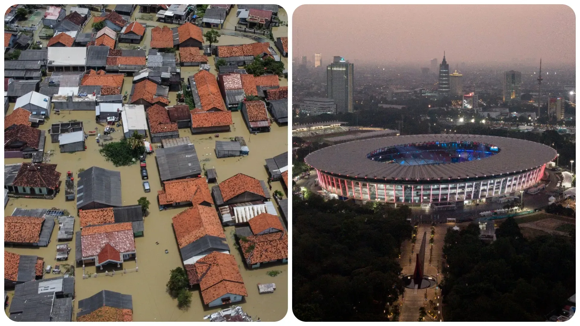 Giacarta sta affondando, e con essa il suo stadio